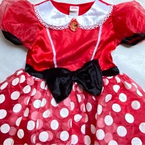 Disney Minnie Mouse Costume Dress Red White & Black Girls Medium 7/8